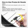 HOTO Mini Bike Tire Pump, 25s Fast Inflate Bicycle Pump with Guage, 150PSI Portable Electric Bike Air Pump with Presta and Schrader Valve for Road Bike, Motorcycle, Mountain Bike, BMX, Sports Ball view 4