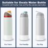 2PCS Silicone Water Bottle Boot for Owala 40oz, Protective Bottom Bumper Anti-Slip Sleeve for FreeSip, Twist, and Flip Stainless Steel Bottles, Dishwasher Safe and BPA Free(Shiny Silver) view 2