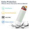 2PCS Silicone Water Bottle Boot for Owala 40oz, Protective Bottom Bumper Anti-Slip Sleeve for FreeSip, Twist, and Flip Stainless Steel Bottles, Dishwasher Safe and BPA Free(Shiny Silver) view 3