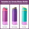 2PCS Silicone Water Bottle Boot for Owala 24oz, Protective Bottom Bumper Anti-Slip Sleeve for FreeSip, Twist, and Flip Stainless Steel Bottles, Dishwasher Safe and BPA Free(Shiny Purple Pink) view 2