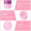 2PCS Silicone Water Bottle Boot for Owala 24oz, Protective Bottom Bumper Anti-Slip Sleeve for FreeSip, Twist, and Flip Stainless Steel Bottles, Dishwasher Safe and BPA Free(Shiny Purple Pink) view 4