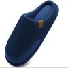 COFACE Mens Cozy Memory Foam Scuff Slippers Casual Slip On Warm House Shoes Indoor/Outdoor Mesh Sandal Slippers size 9 Blue view 1