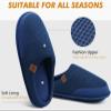 COFACE Mens Cozy Memory Foam Scuff Slippers Casual Slip On Warm House Shoes Indoor/Outdoor Mesh Sandal Slippers size 9 Blue view 3