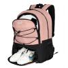 WOLT Soccer Backpack Soccer Bag with Ball Holder & Shoes Compartment, Sport Equipment Bags For Football, Basketball, Volleyball, Gym (Light Pink) view 1