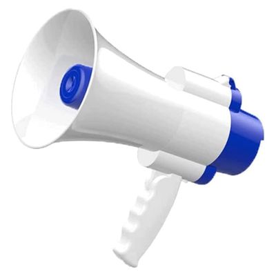 KrrNFYSG Megaphones Bullhorn, Built-in Siren Portable Speaker Adjustable Volume Control Bullhorn Speaker for Outdoors Handheld Megaphone Clearer