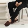 COFACE Mens Cozy Memory Foam Scuff Slippers Casual Slip On Warm House Shoes Indoor/Outdoor Mesh Sandal Slippers size 9 Dark Brown view 3