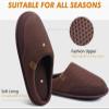 COFACE Mens Cozy Memory Foam Scuff Slippers Casual Slip On Warm House Shoes Indoor/Outdoor Mesh Sandal Slippers size 9 Dark Brown view 4