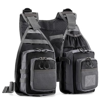 FLYDWV Multi functional breathable vest for sea fishing adventure fishing (black)