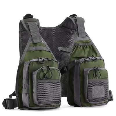 FLYDWV Multi functional breathable vest for sea fishing adventure fishing (Military Green)