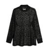 Men's Zebra Print Sheer Mesh High Neck Long Sleeve T Shirts Party Club Top Slim Fit Stretch Base Layer    (Medium) Black view 3