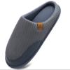 COFACE Mens Cozy Memory Foam Scuff Slippers Casual Slip On Warm House Shoes Indoor/Outdoor Mesh Sandal Slippers size 11 Grey view 1