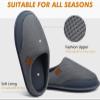 COFACE Mens Cozy Memory Foam Scuff Slippers Casual Slip On Warm House Shoes Indoor/Outdoor Mesh Sandal Slippers size 11 Grey view 3
