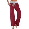 XUNRYAN Wide Leg Pants Women Loose Yoga Pants Pockets High Waisted Regular Stretch Casual Lounge Pants Gym Sports Activewear view 3