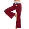 XUNRYAN Wide Leg Pants Women Loose Yoga Pants Pockets High Waisted Regular Stretch Casual Lounge Pants Gym Sports Activewear view 4