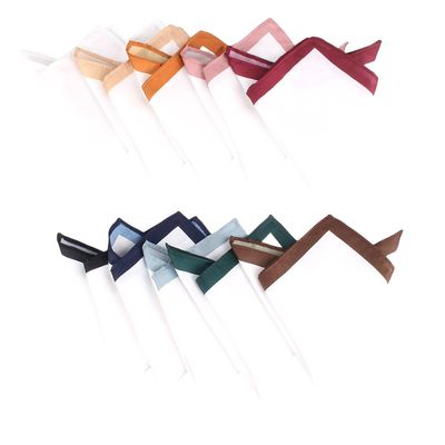 10 Pieces White Pocket Square for Men Women Wedding Party Handkerchief Scarf