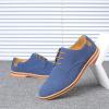 CPMBFDC Men's Suede Oxford Shoes Formal Casual Walking Shoes Men's Suede Dress Shoes Casual Lace-Up Oxford Shoes (Blue,10) view 2