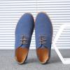 CPMBFDC Men's Suede Oxford Shoes Formal Casual Walking Shoes Men's Suede Dress Shoes Casual Lace-Up Oxford Shoes (Blue,10) view 4