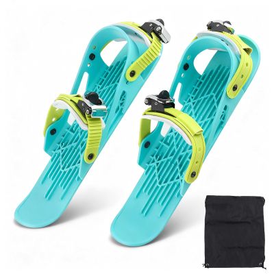 Mini Ski Skates, Mini Ski Shoes Adjusable Skiboards Attach to Skis Boots Snowskates Snowblades Skiboards for 30-38 Size Downhill Slopes Winter Sport (Colorful)