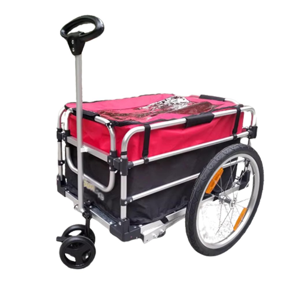 XQZMZSCP Bike Cargo Trailer,Steel Frame Bike Cargo Trailer Storage Cart and Luggage Trailer with Hitch,for Luggage, Tools (red 1)