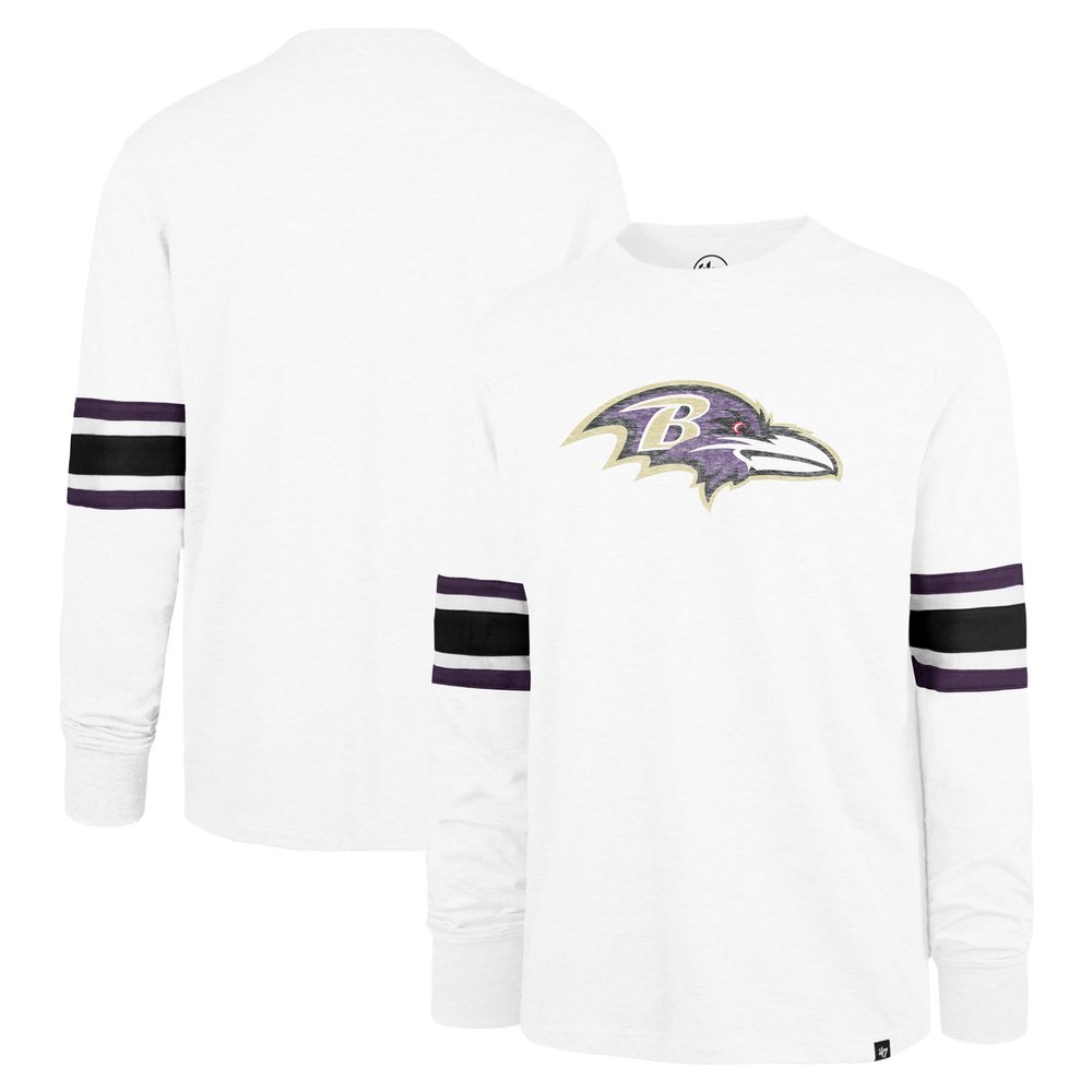 47 Men's White Baltimore Ravens Gridiron Premier Brex Long Sleeve T-Shirt