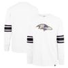 47 Men's White Baltimore Ravens Gridiron Premier Brex Long Sleeve T-Shirt view 1