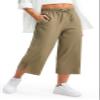 Libin Capri Pants for Women Lightweight Wide Leg Casual Beach Pants Lounge Travel Work Slacks with Pockets Loose Fit Hiking Walking, Khaki S view 1