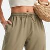 Libin Capri Pants for Women Lightweight Wide Leg Casual Beach Pants Lounge Travel Work Slacks with Pockets Loose Fit Hiking Walking, Khaki S view 3