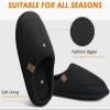 COFACE Mens Cozy Memory Foam Scuff Slippers Casual Slip On Warm House Shoes Indoor/Outdoor Mesh Sandal Slippers size 11 Black view 3