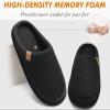 COFACE Mens Cozy Memory Foam Scuff Slippers Casual Slip On Warm House Shoes Indoor/Outdoor Mesh Sandal Slippers size 11 Black view 4