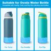 2PCS Silicone Water Bottle Boot for Owala 32oz, Protective Bottom Bumper Anti-Slip Sleeve for FreeSip, Twist, and Flip Stainless Steel Bottles, Dishwasher Safe and BPA Free(Shiny Blue) view 2