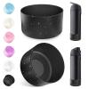 2PCS Silicone Water Bottle Boot for Owala 24oz, Protective Bottom Bumper Anti-Slip Sleeve for FreeSip, Twist, and Flip Stainless Steel Bottles, Dishwasher Safe and BPA Free(Shiny Black) view 1