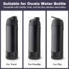2PCS Silicone Water Bottle Boot for Owala 24oz, Protective Bottom Bumper Anti-Slip Sleeve for FreeSip, Twist, and Flip Stainless Steel Bottles, Dishwasher Safe and BPA Free(Shiny Black) view 2