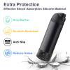 2PCS Silicone Water Bottle Boot for Owala 24oz, Protective Bottom Bumper Anti-Slip Sleeve for FreeSip, Twist, and Flip Stainless Steel Bottles, Dishwasher Safe and BPA Free(Shiny Black) view 3