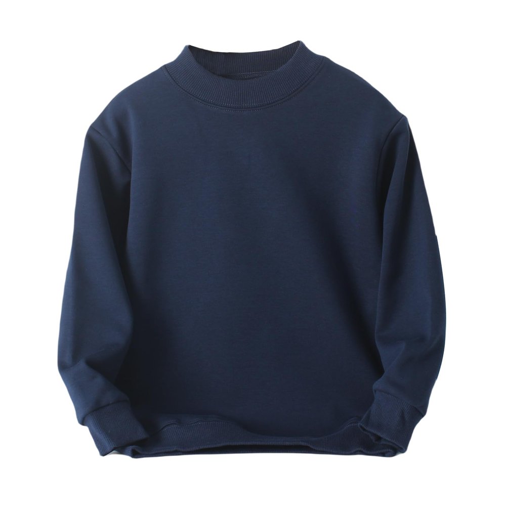 HahaNice Boys' Fleece Sweatshirt Crewneck Pullover Sweatshirt for Boys(9-10 Years, Navy)