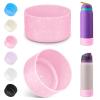 2PCS Silicone Water Bottle Boot for Owala 32oz, Protective Bottom Bumper Anti-Slip Sleeve for FreeSip, Twist, and Flip Stainless Steel Bottles, Dishwasher Safe and BPA Free(Shiny Pink) view 1