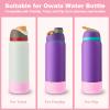2PCS Silicone Water Bottle Boot for Owala 32oz, Protective Bottom Bumper Anti-Slip Sleeve for FreeSip, Twist, and Flip Stainless Steel Bottles, Dishwasher Safe and BPA Free(Shiny Pink) view 2