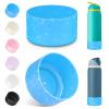 2PCS Silicone Water Bottle Boot for Owala 40oz, Protective Bottom Bumper Anti-Slip Sleeve for FreeSip, Twist, and Flip Stainless Steel Bottles, Dishwasher Safe and BPA Free(Shiny Blue)