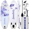 SamaDally 10.6' Inflatable Stand Up Paddle Boards, Paddle Board of All Skill Levels with Complete Inflatble SUP Accessories, Hand Pump, Waterproof Bag, Removable Fin, Leash (Purple Flower) view 1
