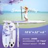 SamaDally 10.6' Inflatable Stand Up Paddle Boards, Paddle Board of All Skill Levels with Complete Inflatble SUP Accessories, Hand Pump, Waterproof Bag, Removable Fin, Leash (Purple Flower) view 2