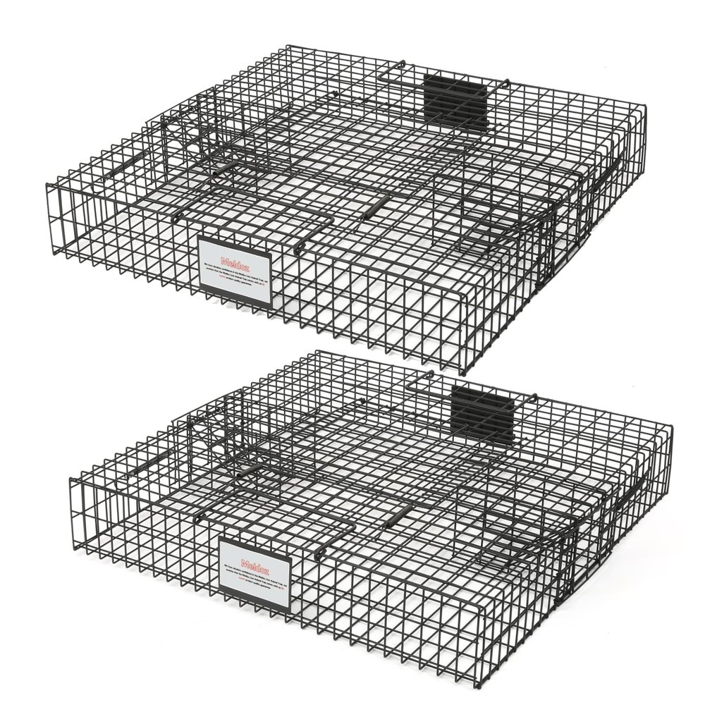 Meldoz Squirrelinator Metal Wire & Heavy Duty, 2 Door Humane Live Squirrel Catch & Release Cage Trap, Holds up to 25 Squirrels, 2 Traps