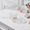 Ardax Flower Shape Ring Dish Jewelry Tray Organizer, Glass Accent Tray for Vanity, Small Decorative Trinket Dish, Matte Pearl White view 3