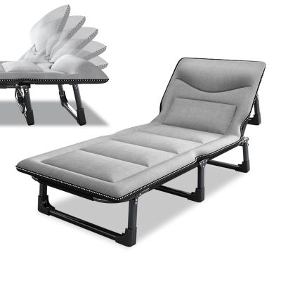WDFYJ Outdoor Folding Camping Bed for Adults, Portable Sleeping Cots, Durable Heavy Duty Camp Bed