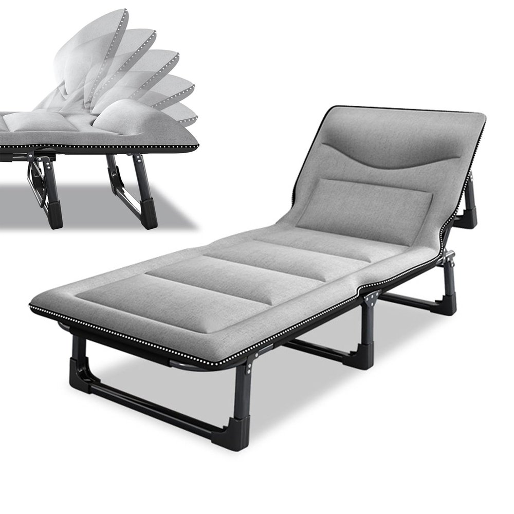 WDFYJ Outdoor Folding Camping Bed for Adults, Portable Sleeping Cots, Durable Heavy Duty Camp Bed
