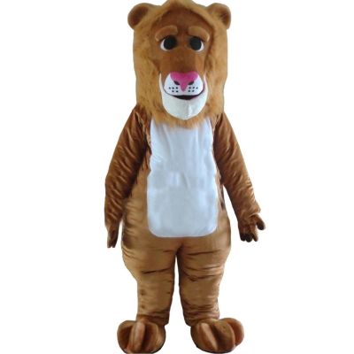 Cartoon Lion Mascot Costume Adult Size for Men & Women with Built-in Fan Inside the Head