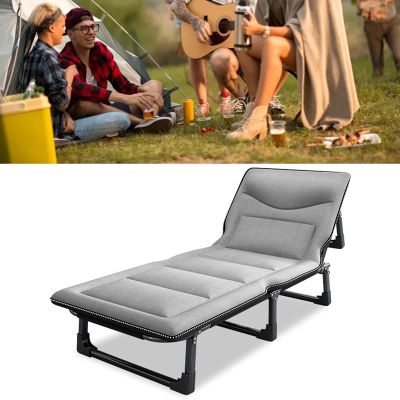 WDFYJ Camp Beds for Adults, Comfortable Travel Camping Cot for Sleeping, Portable Sleeping Cots, Supports 320lbs