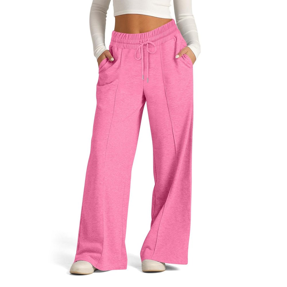 KICILVS Wide Leg Sweatpants Women Women's Sweatpants Y2K Sweatpants Womens Work Pants Elastic Waist Pants for Women Wide Leg Pants for Women Pink