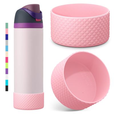 2PCS Diamond Silicone Boot for Owala Water Bottle 24 oz 32 oz 40 oz, Anti-Slip Protective Sleeve for Owala Twist,FreeSip and Flip Stainless Steel Water Bottle, BPA-Free, Dishwasher Safe, Accessories