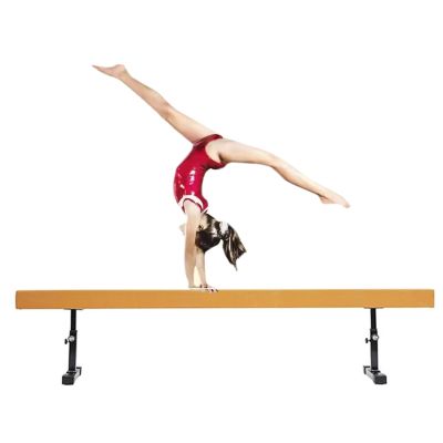 YXXSDP Adjustable Gymnastics Balance Beam, Professional Home Training Floor Beam/Gymnastics Equipment, High and Low Suede Cover Walking Beams, for School Gym Club(Brown,2.1m/6.9ft Long)