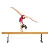 YXXSDP Adjustable Gymnastics Balance Beam, Professional Home Training Floor Beam/Gymnastics Equipment, High and Low Suede Cover Walking Beams, for School Gym Club(Brown,2.1m/6.9ft Long) view 1