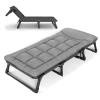 WDFYJ Sun Lounger with Cushion 4-Position Adjustable Folding Sun Lounger Portable 320lbs Max, for Garden Pools Camping Indoor view 1